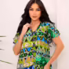 Túnica Indiana Estampada de Poliester