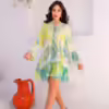 Vestido Curto Tons Verdes