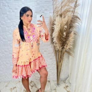 Vestido Curto de Algodão